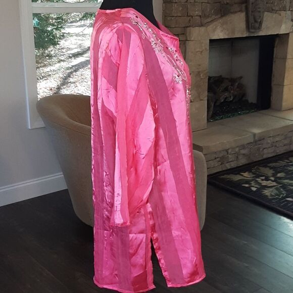 Tantrum Collection Pink Sheer with Sequins and Bling Shirt - Picture 3 of 8